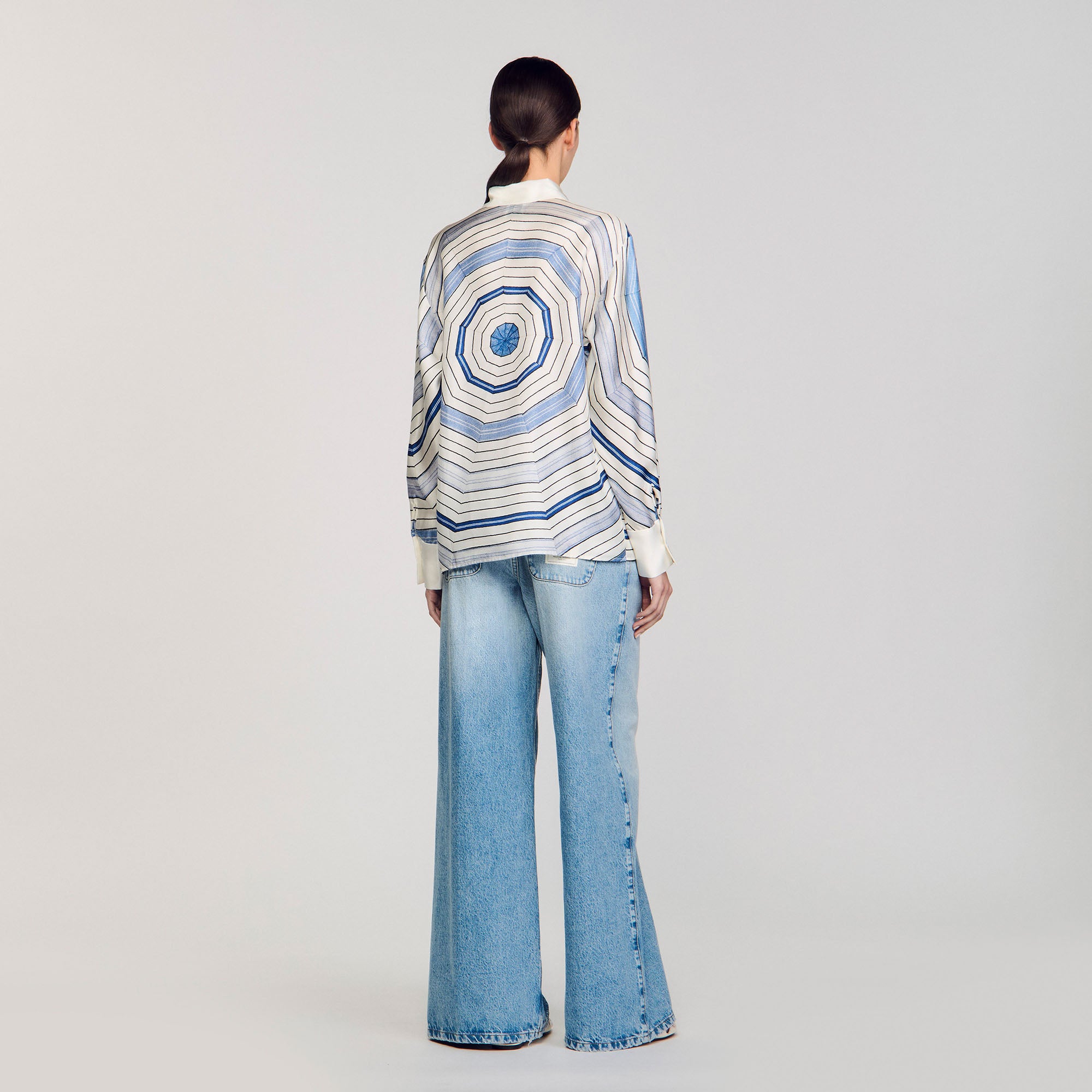 Lulu Blue Printed Shirt Sky Blue