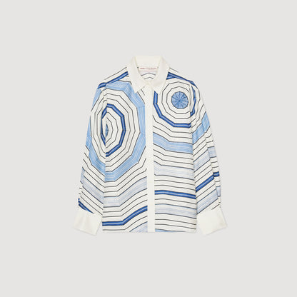 Lulu Blue Printed Shirt Sky Blue