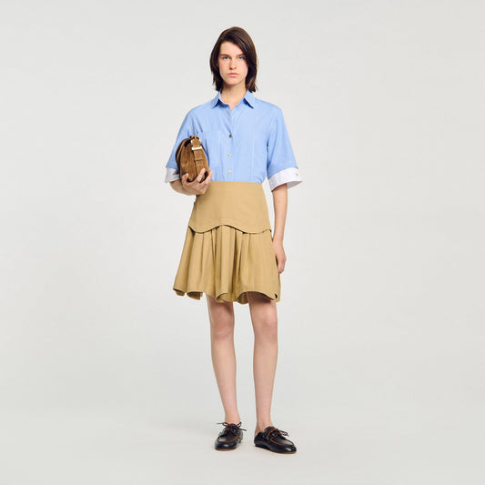 Rosita Oversized Check Shirt Ciel / Blanc
