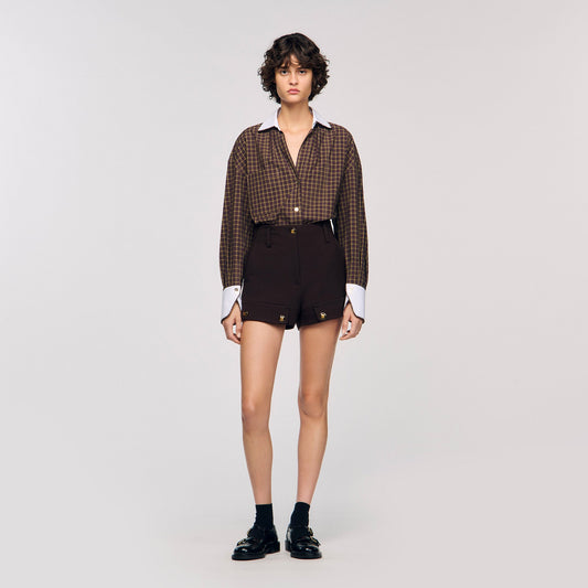 Valea Two-Tone Check Shirt Burgundy / Brown