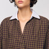 Valea Two-Tone Check Shirt Burgundy / Brown