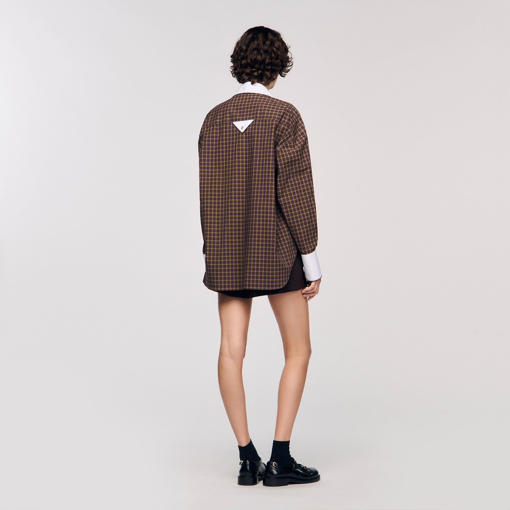 Valea Two-Tone Check Shirt Burgundy / Brown