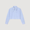 Brenda Bow Collar Shirt Ciel / Blanc