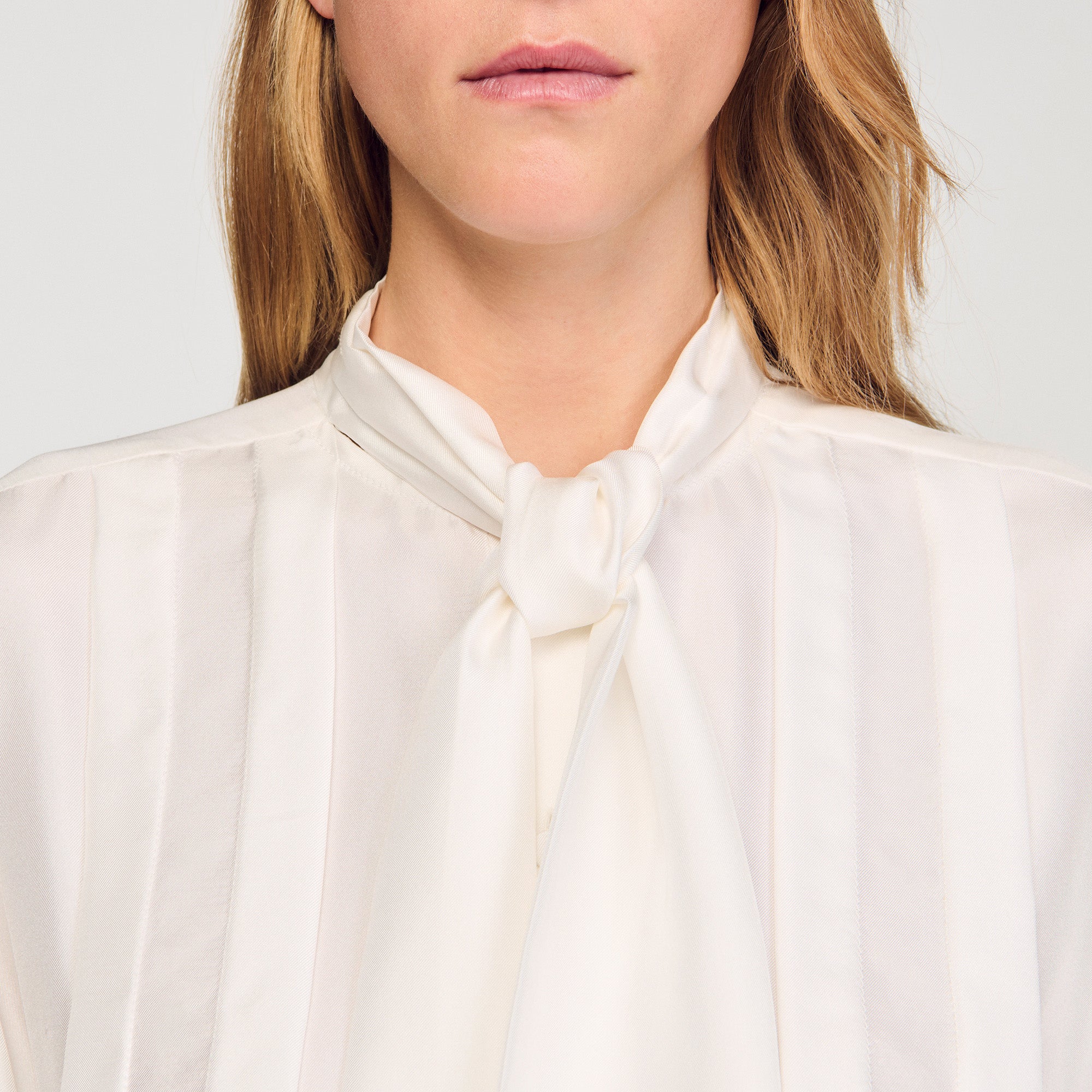 Ambra Silk Lavallière Shirt Ecru