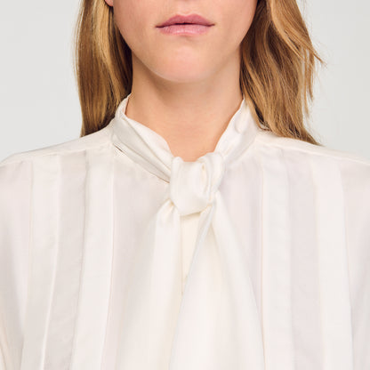 Ambra Silk Lavallière Shirt Ecru