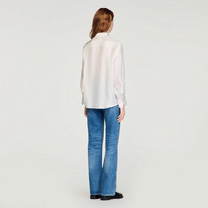 Ambra Silk Lavallière Shirt Ecru