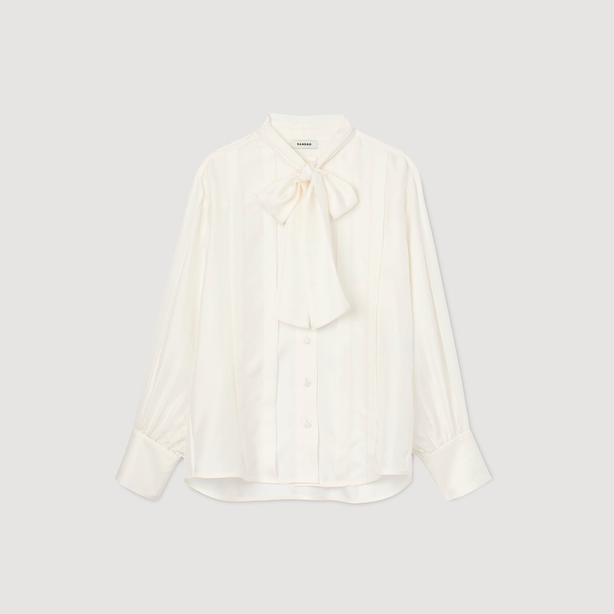 Ambra Silk Lavallière Shirt Ecru