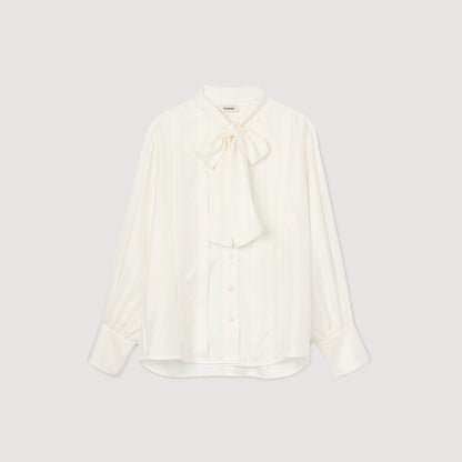Ambra Silk Lavallière Shirt Ecru