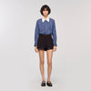 Eulalie Check Shirt With Tie Blue / Black