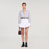 Kelly Oversized Striped Shirt Ecru / Bleu