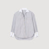 Kelly Oversized Striped Shirt Ecru / Bleu