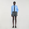 Seraphine Cropped Shirt With Detachable Tie Blue