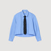 Seraphine Cropped Shirt With Detachable Tie Blue