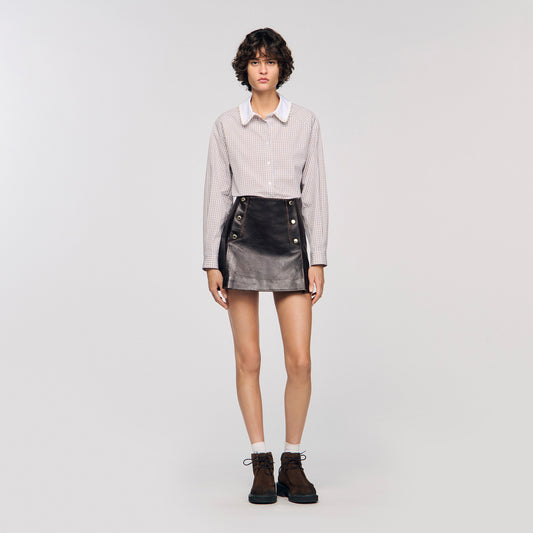 Orphee Check Flannel Shirt Beige / White