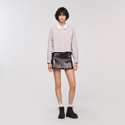 Orphee Check Flannel Shirt Beige / White