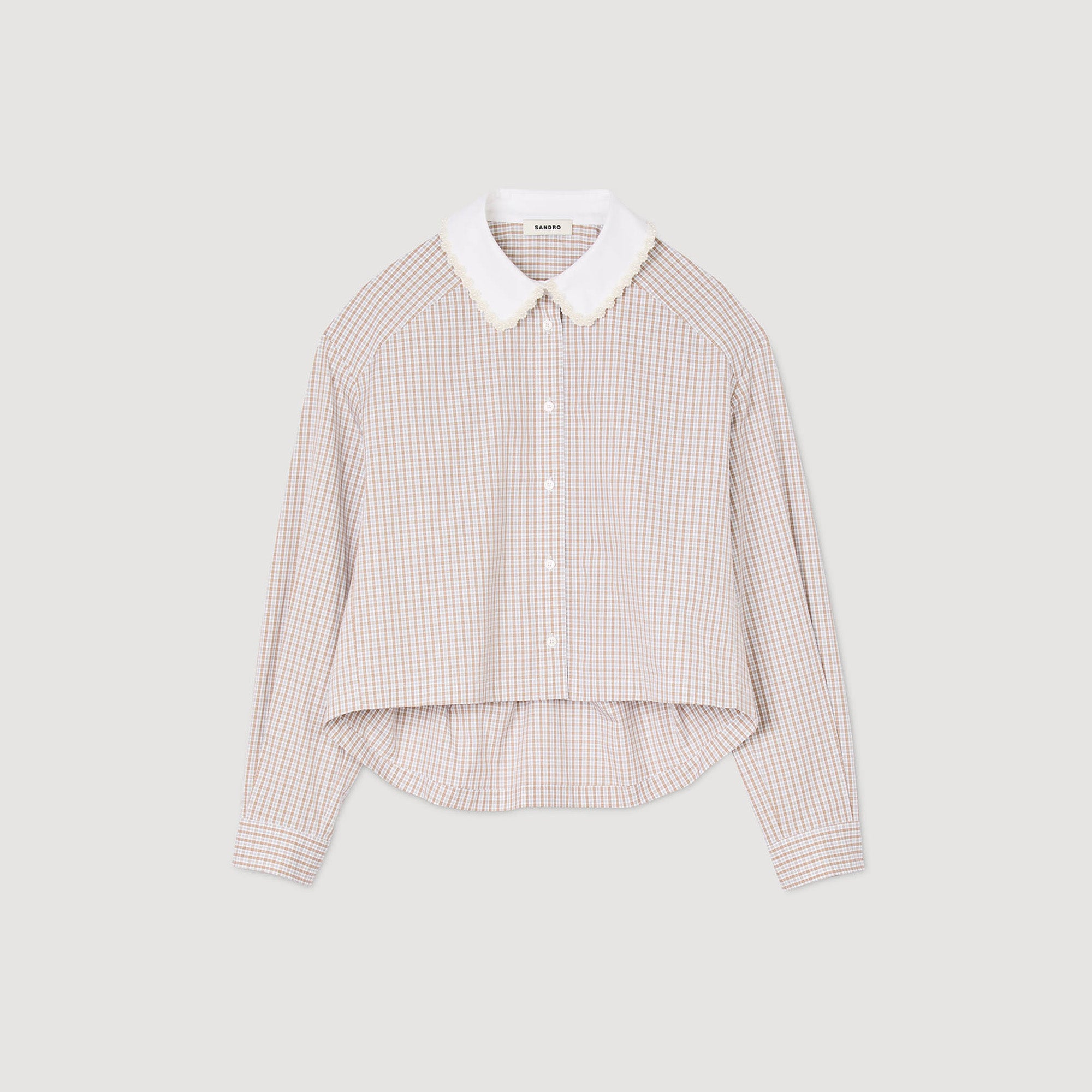 Orphee Check Flannel Shirt Beige / White