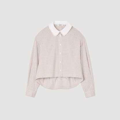Orphee Check Flannel Shirt Beige / White