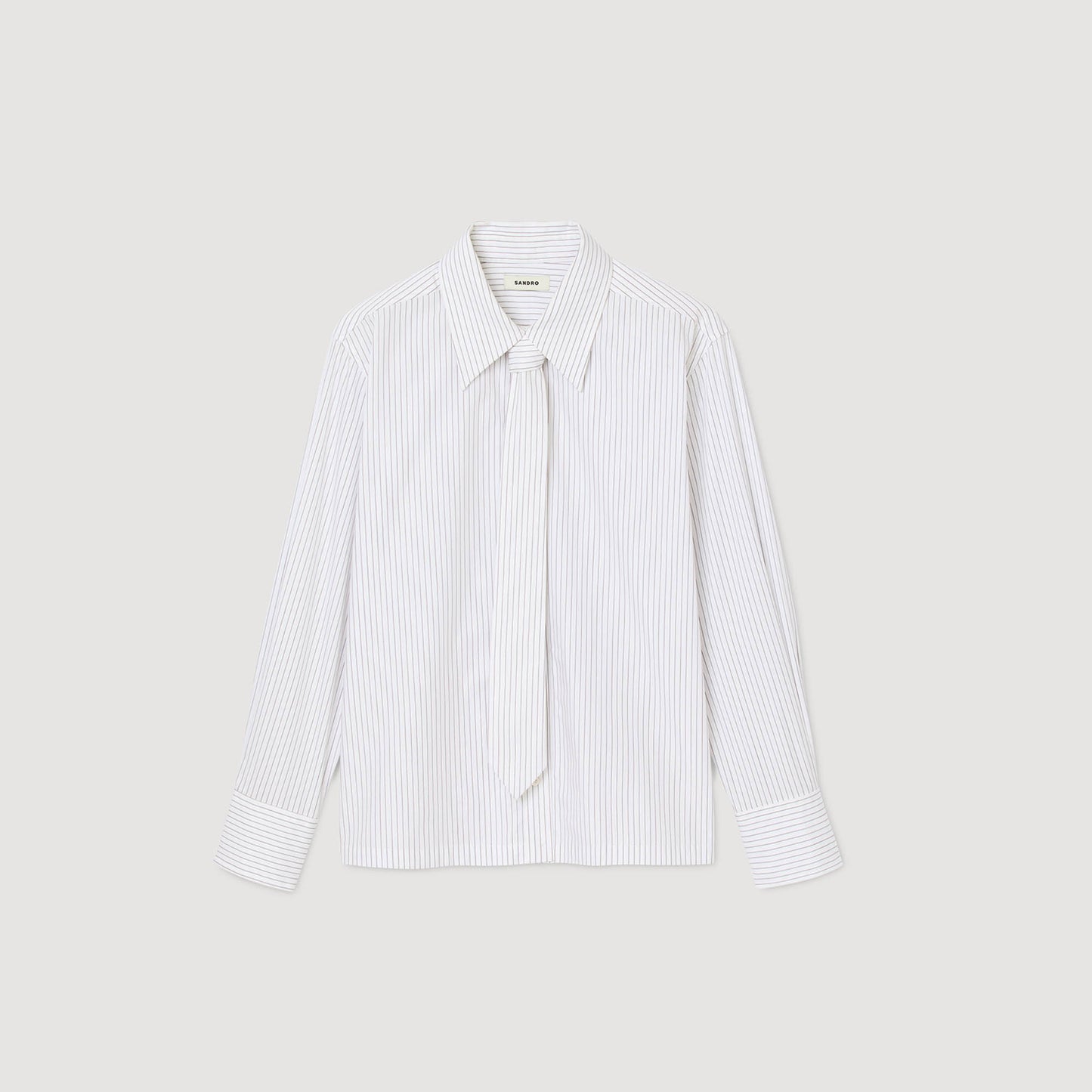 Taylor Striped Shirt With Detachable Tie White / Red