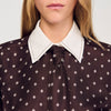 Tulipe Floaty Tie Print Shirt Brown / White