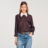 Tulipe Floaty Tie Print Shirt Brown / White