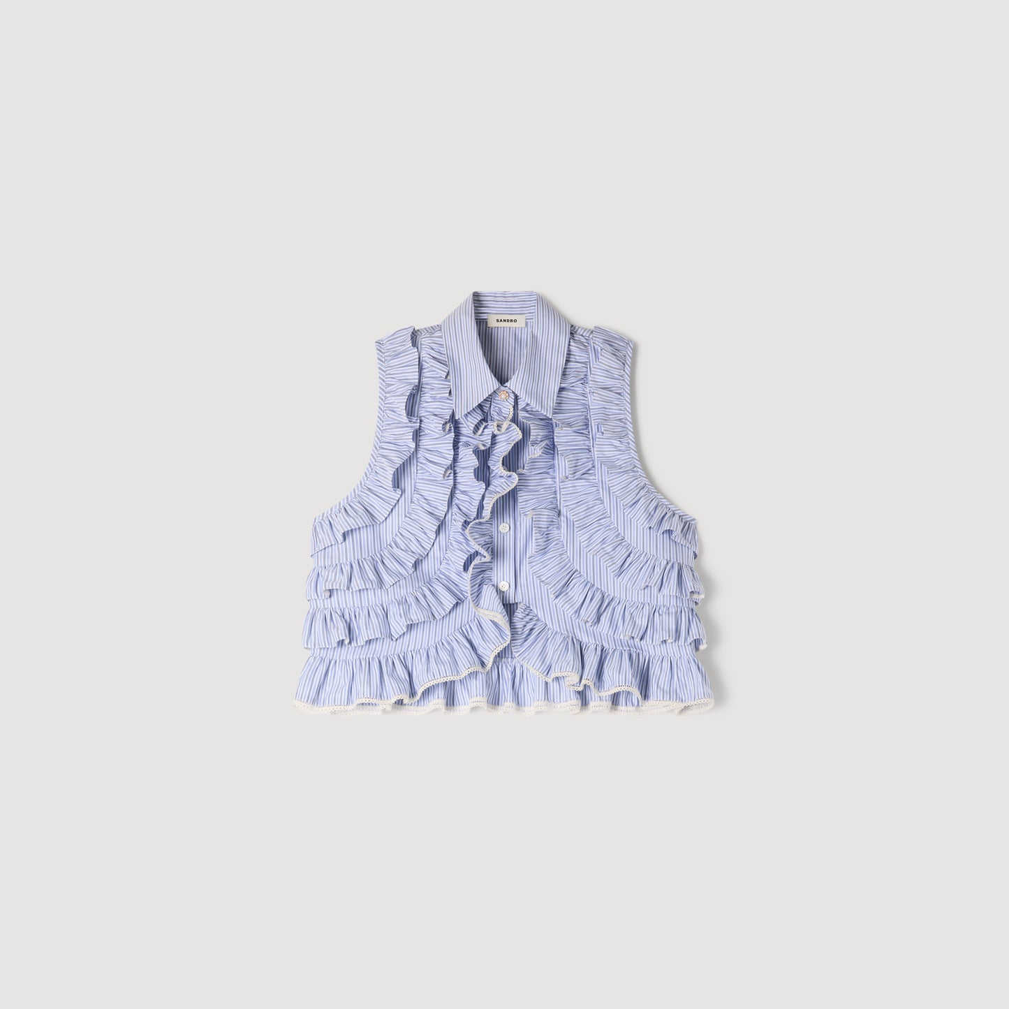 Margot Ruffled Striped Shirt BLEU / MARINE