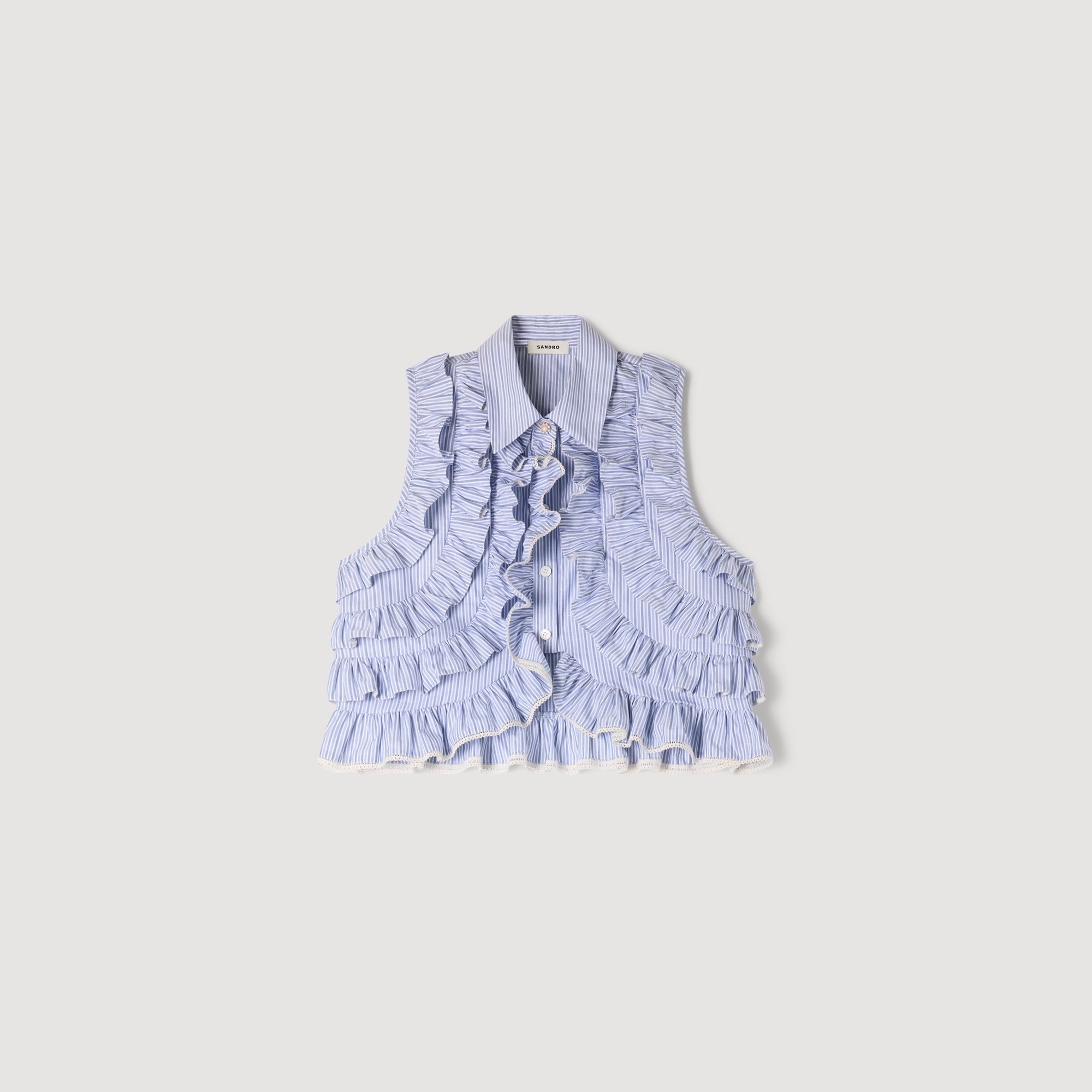 Margot Ruffled Striped Shirt BLEU / MARINE