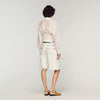 Smocked Linen Shirt White