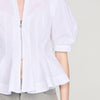 Elsie Zipped Peplum Shirt White