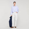 Jannat Cropped Striped Shirt Blu / White