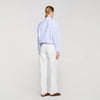 Jannat Cropped Striped Shirt Blu / White