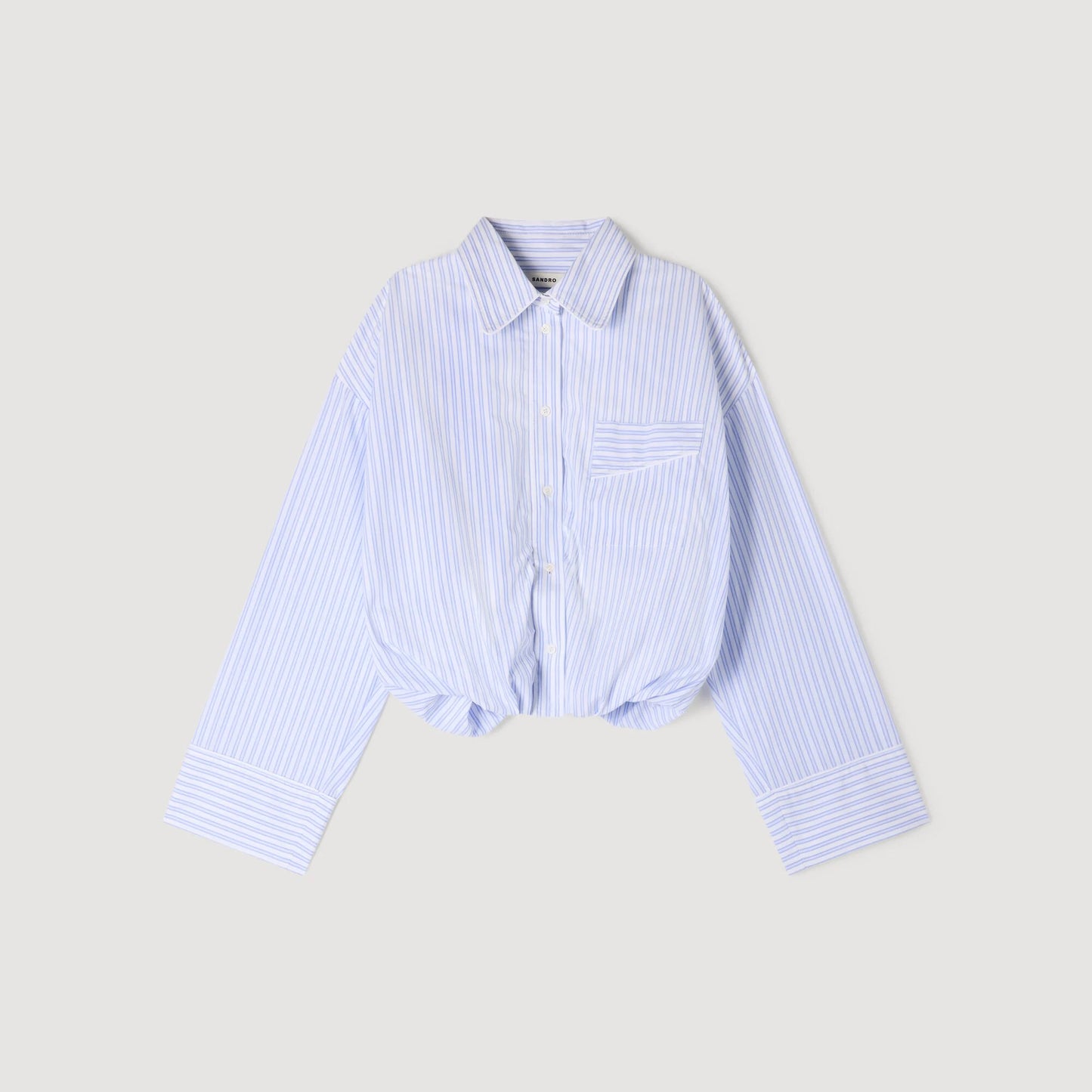 Jannat Cropped Striped Shirt Blu / White