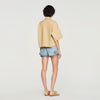Rio Cotton Shirt With Rhinestones Beige