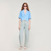 Torr Cotton Shirt With Beaded Trim Blue