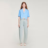 Torr Cotton Shirt With Beaded Trim Blue