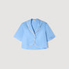 Torr Cotton Shirt With Beaded Trim Blue