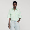 Kaia Short Checked Shirt GREEN / ECRU