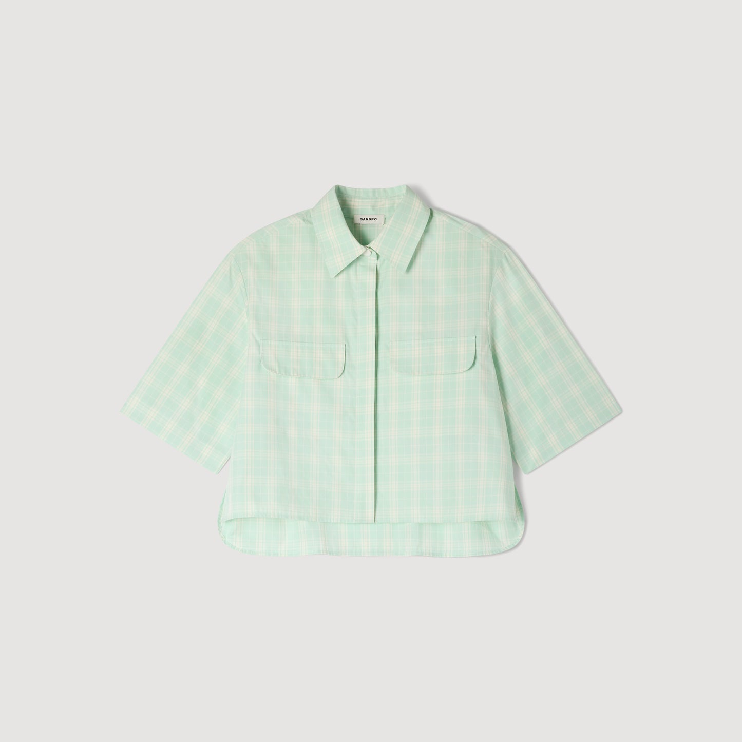 Kaia Short Checked Shirt GREEN / ECRU