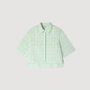 Kaia Short Checked Shirt GREEN / ECRU