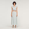 Lucio Cropped Striped Rhinestone Shirt Blue