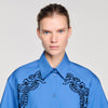Eliora Embroidered And Beaded Shirt BLUE