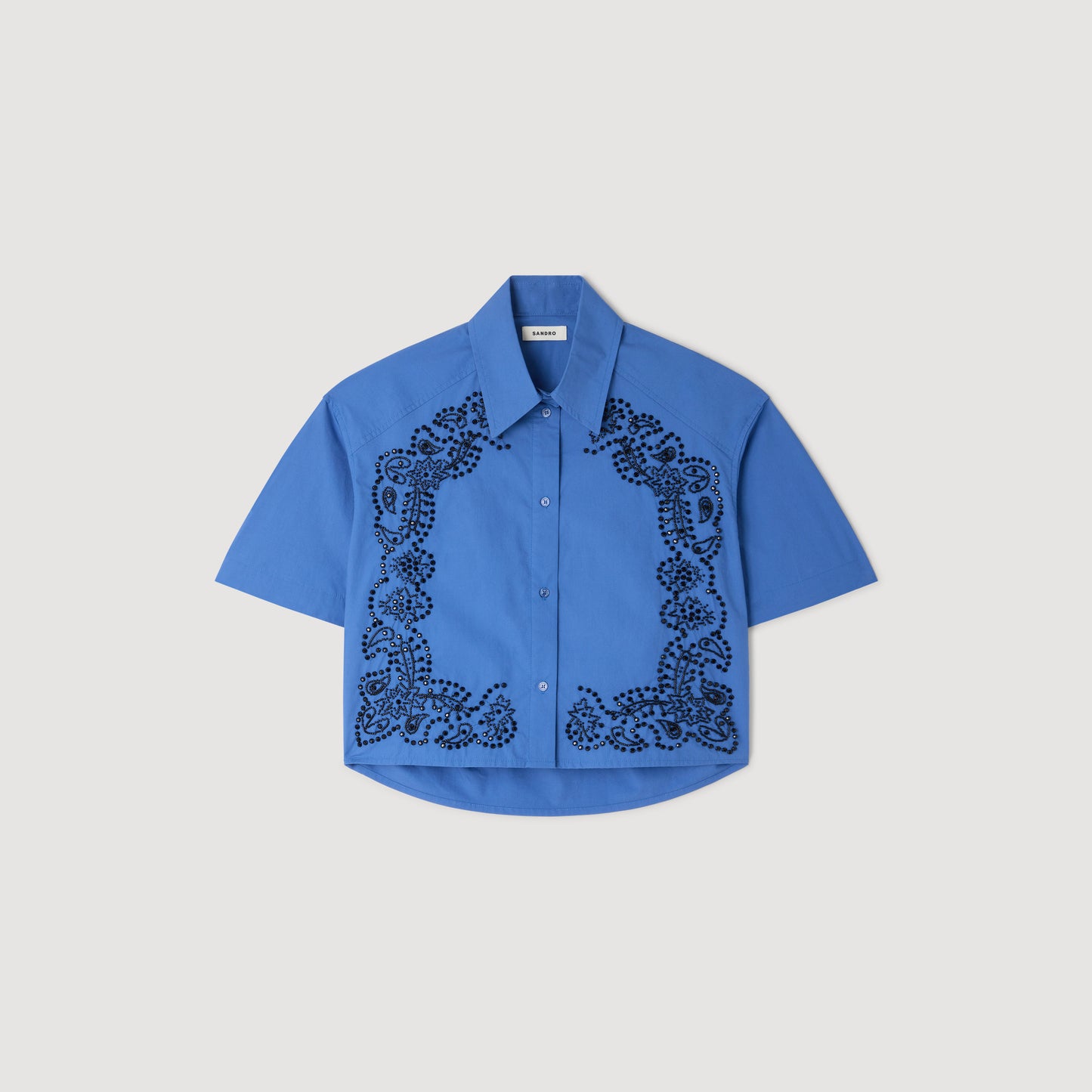 Eliora Embroidered And Beaded Shirt BLUE