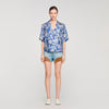 Pierlat Floral Print Shirt BLUE / ECRU