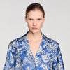 Pierlat Floral Print Shirt BLUE / ECRU