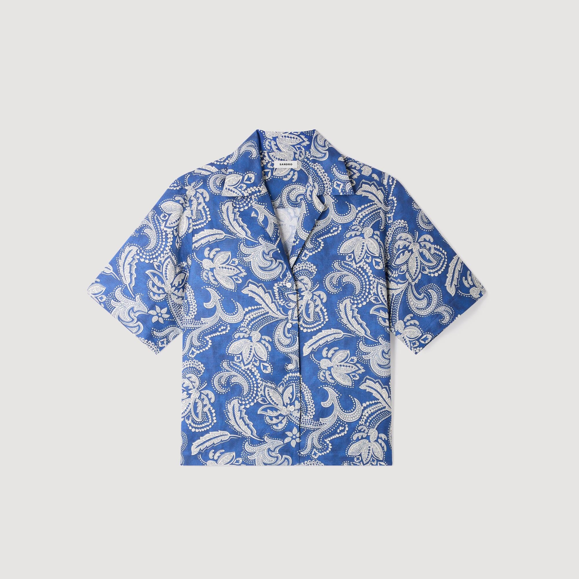 Pierlat Floral Print Shirt BLUE / ECRU