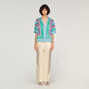 Solange Flower Print Shirt Green / Purple