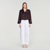 Kalinda Shirt with beads and rhinestones Brown
