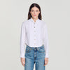 Abigail Pleated shirt with origami collar White
