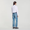 Abigail Pleated shirt with origami collar White