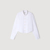 Abigail Pleated shirt with origami collar White