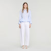 Coralya Striped peplum shirt Sky Blue